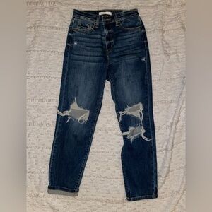 Eunina Dark Blue Distressed Skinny Jeans
